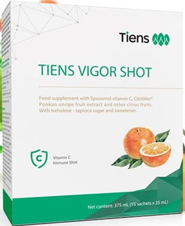 Tiens Vigor Shot 15 saszetek z liposomalną witaminą C i ekstraktem Ponkan CitriSlim