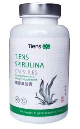 Spirulina Tiens 100 kapsułek suplement diety z algą spiruliną i beta-karotenem