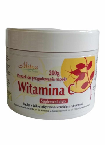 Witamina C proszek 200 g MITRA z dziką różą i bioflawonoidami