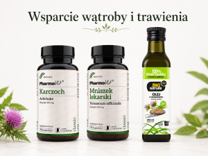 ZESTAW Wsparcie wątroby i trawienia (karczoch, mniszek, ostropest)