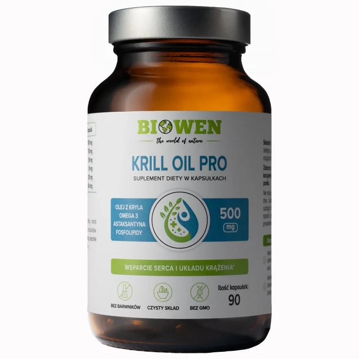 Krill Oil Pro Biowen 90 kapsułek suplement diety z olejem z kryla antarktycznego
