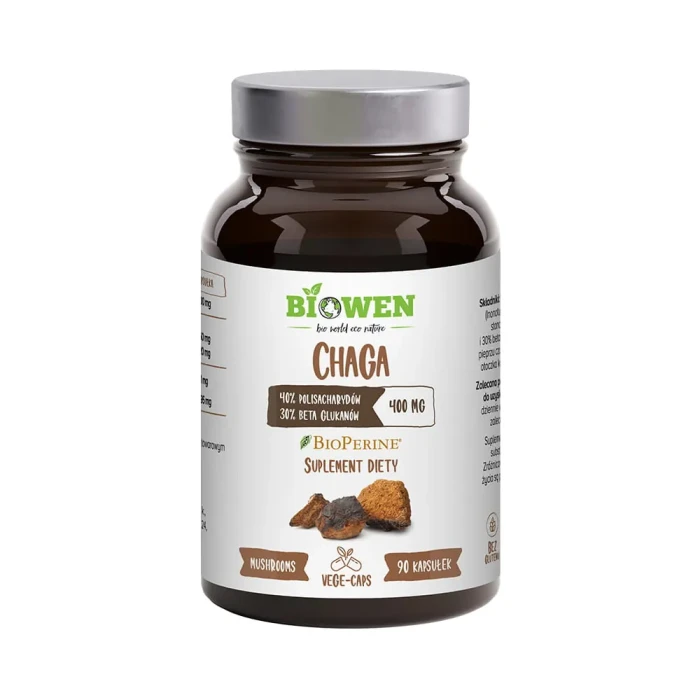 Biowen Chaga 400 mg 90 kapsułek suplement diety vege caps