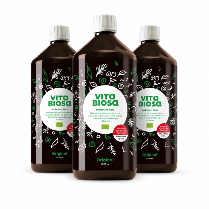 Vita Biosa Original 1000 ml zestaw 3 butelki – suplement diety z żywymi kulturami bakterii
