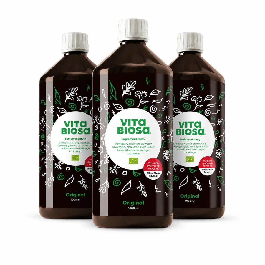 Vita Biosa Original 1000 ml zestaw 3 butelki – suplement diety z żywymi kulturami bakterii