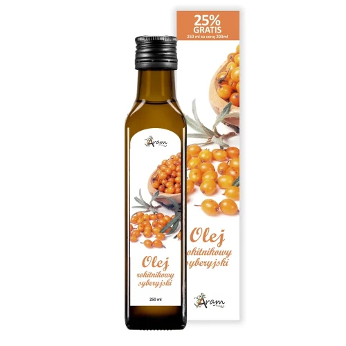 Olej rokitnikowy Syberyjski Aram Natura 250 ml olej z owoców rokitnika