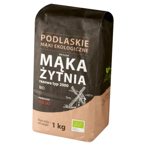 Mąka żytnia razowa BIO typ 2000 1kg BioLife w papierowym opakowaniu